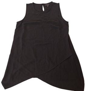 J Jill Wearever Womens Black Sleeveless Asymmetrical Hem Longer Top Size Small